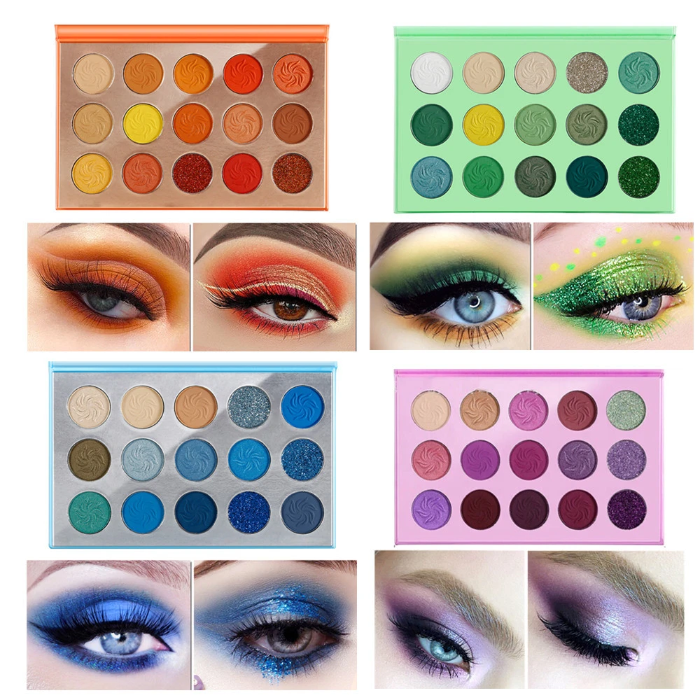 Wholesale high pigment 18 color eye shadow palette no logo makeup