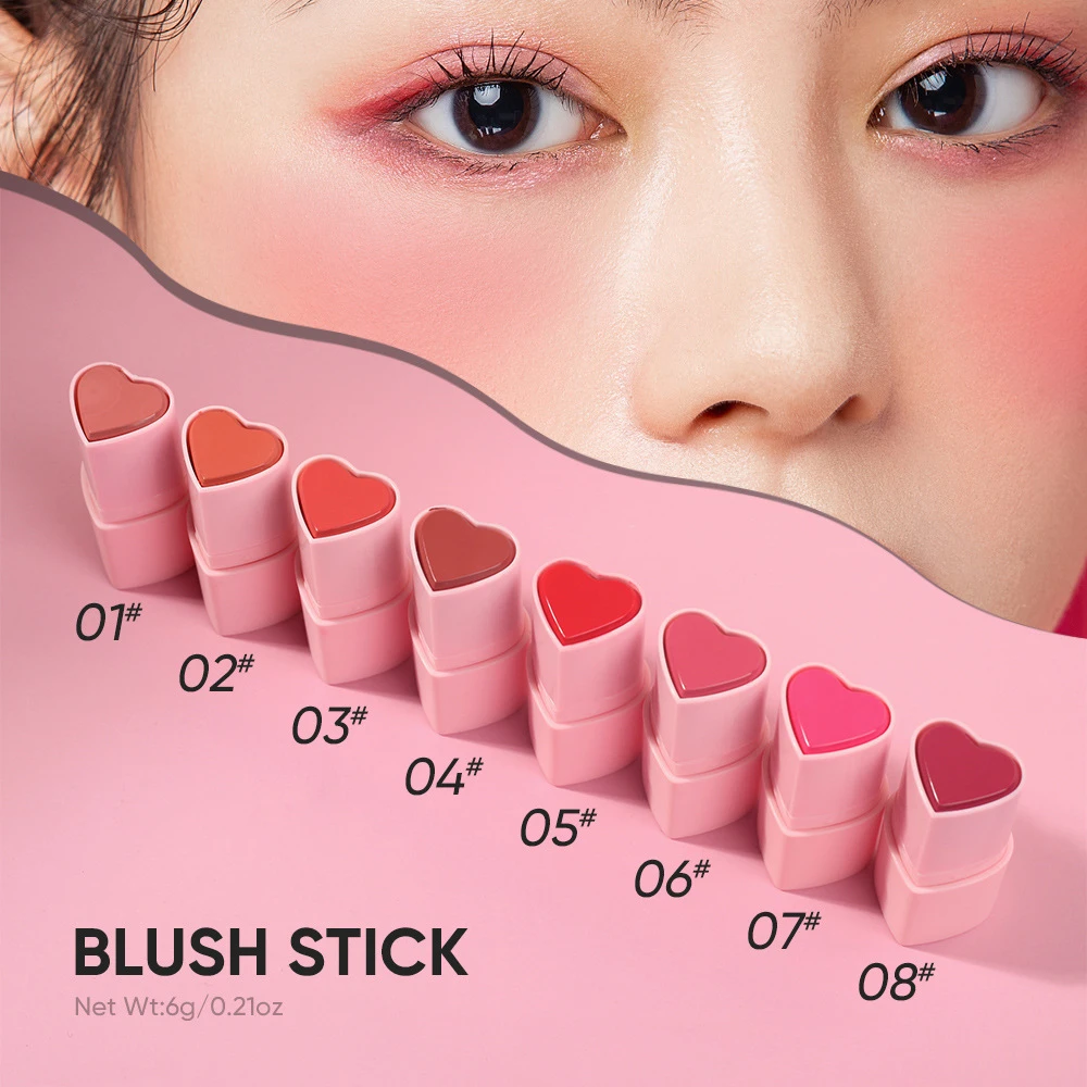 Heart-shaped blush stick
