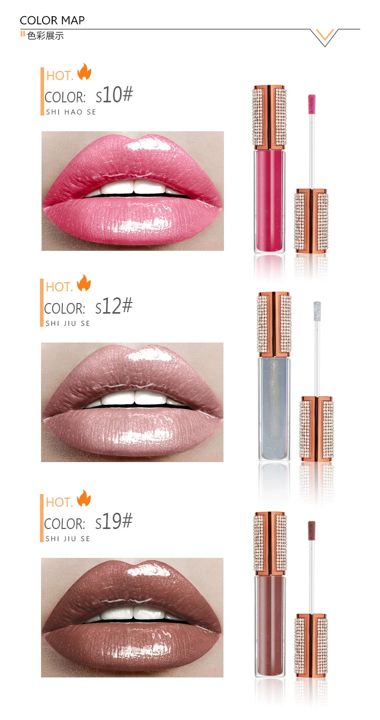 Diamond lip gloss packaging