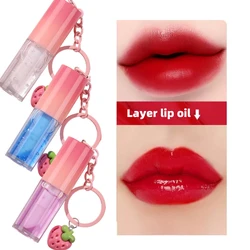 Wholesale Private Label Deliciously Cute Strawberry Lip Gloss With Keychain